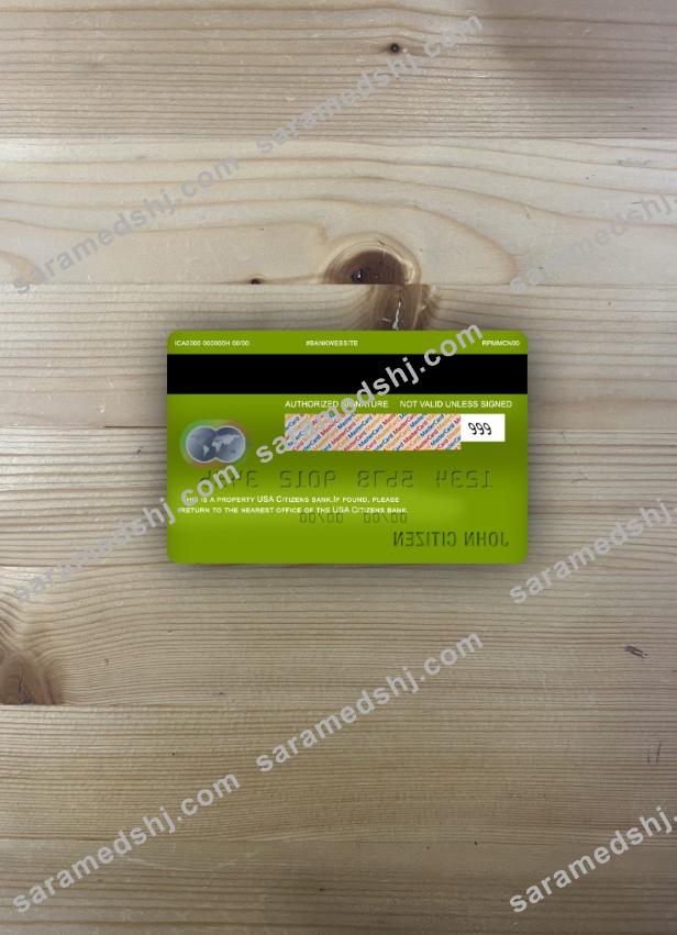 USA Citizens bank mastercard photolook back